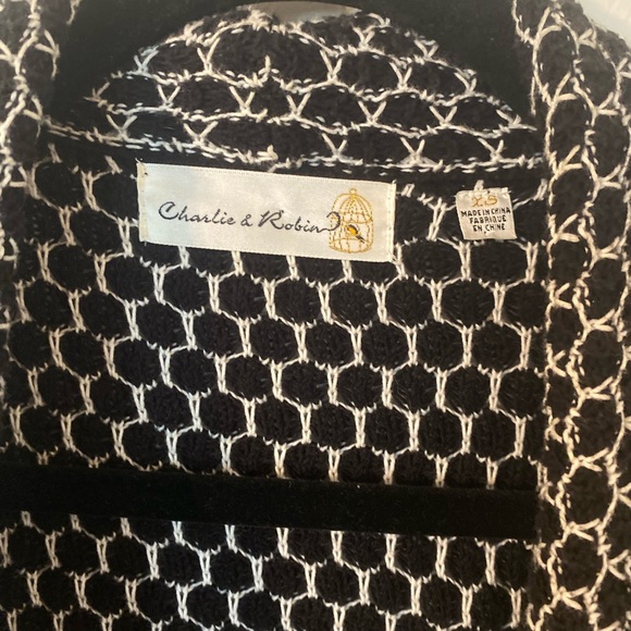 Ladies Charles & Robin Black and Cream Patterned Blazer NWOT - Picture 3 of 7